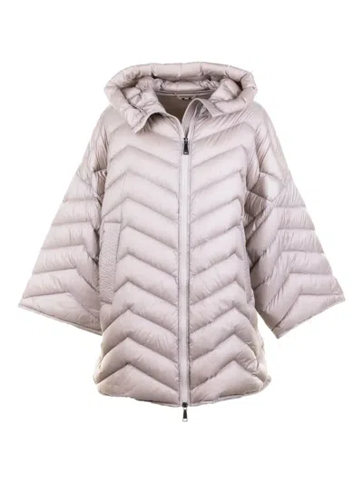 Seventy Hooded Quilted Single-breasted Coat In Neutral