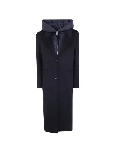 Seventy Hooded Single-breasted Coat In Blue