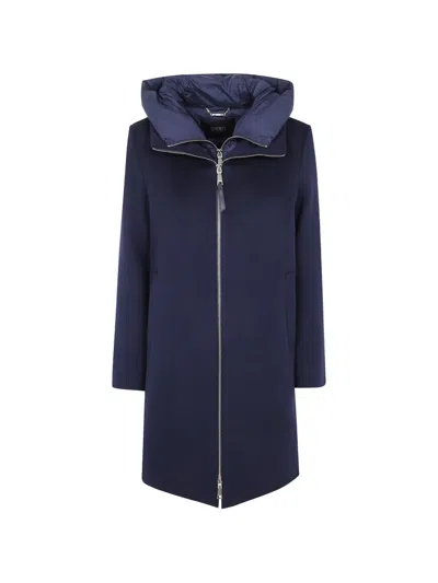 Seventy Hooded Zip-up Coat In Blue