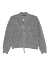 Seventy Diamond-pattern Embellished Cardigan In Gray