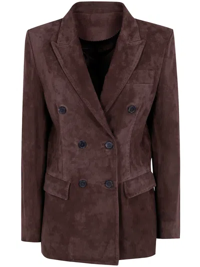 Seventy Long-sleeve Leather Jacket In Burgundy