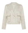 Seventy Short Jacket In Lurex Slub Cotton In Beige