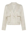 Seventy Short Jacket In Lurex Slub Cotton In Beige