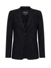 Seventy Fitted Technical Mesh Blazer With Classic Lapel In Black