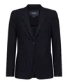 Seventy Fitted Technical Mesh Blazer With Classic Lapel In Blue