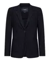 Seventy Fitted Technical Mesh Blazer With Classic Lapel In Blue