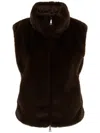 SEVENTY SEVENTY SLEEVELESS HIGH-NECK FAUX FUR VEST