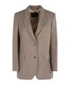 Seventy Herringbone Single-breasted Blazer In Brown