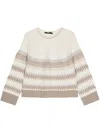 Seventy Jacquard Lurex Sweater In Grey