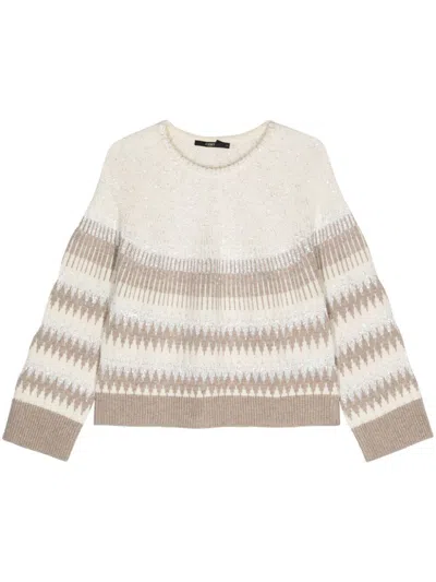 Seventy Jacquard Lurex Sweater In Grey
