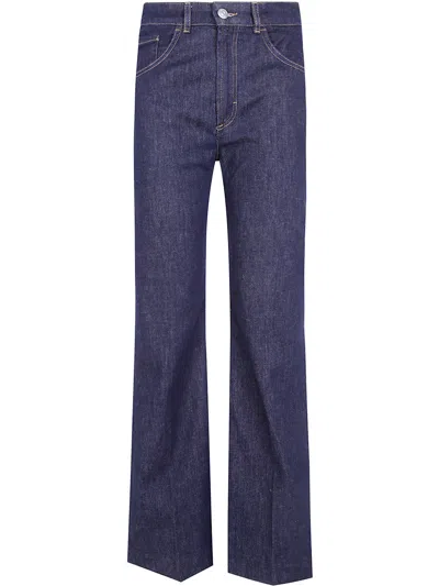 Seventy Jeans Wide Leg "cashmere Blend Wide Leg Denim" In Blue