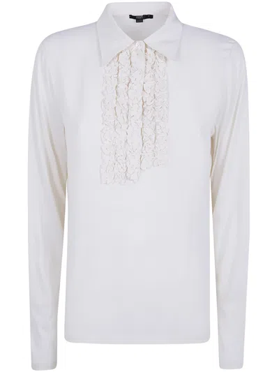 Seventy Jersey Crepe Polo Neck Sweater In White