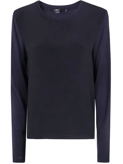 Seventy Jersey Crepe Round Neck Sweater In Black