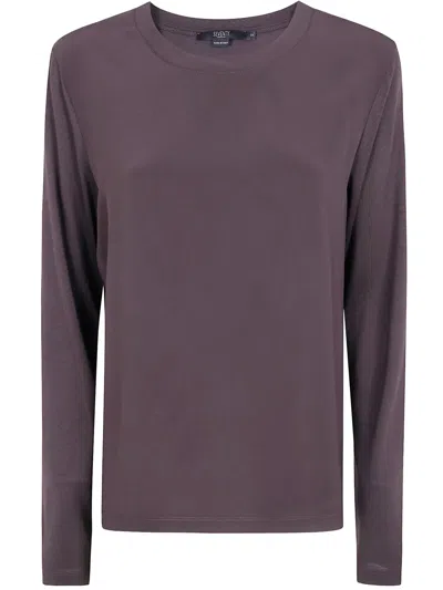Seventy Jersey Crepe Round Neck Sweater In Purple