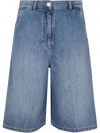 Seventy Lightweight Denim Bermuda Shorts In Blue
