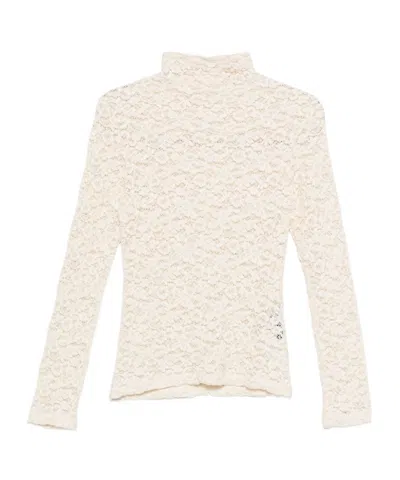 SEVENTY FLORAL-LACE TURTLENECK SWEATER