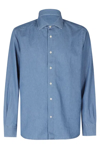 Seventy Light Blue Cotton Denim Shirt