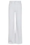 Seventy Light Blue Flared Belt-loops Cotton Pants In White