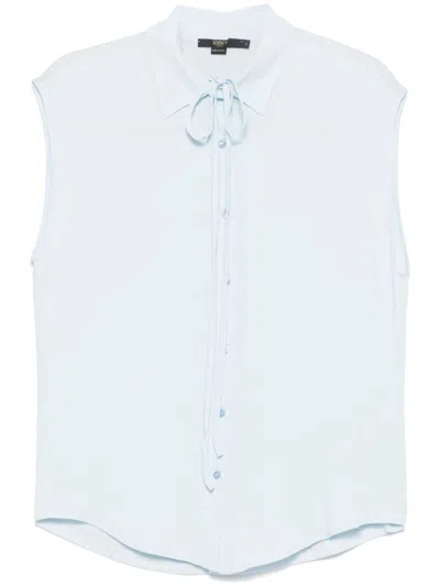 Seventy Light Blue Panelled Top