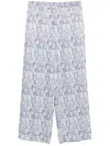 Shop Seventy Sergio Tegon Light Blue Satin Trousers