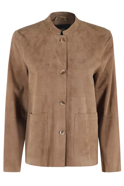 Seventy Lightweight Suede Jacket In Brown