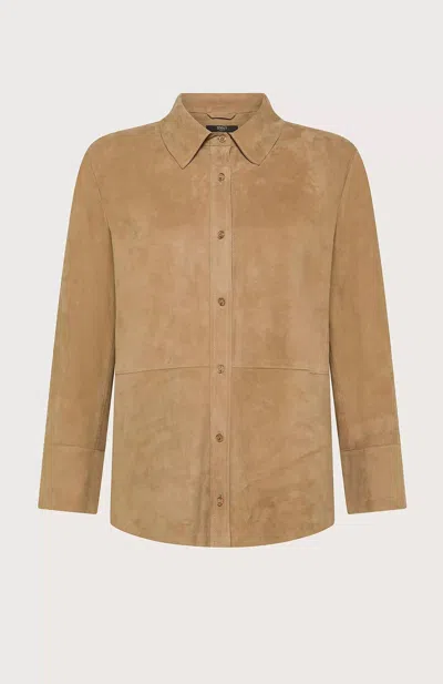 Seventy Lightweight Suede Shirt In Kaki In Multi