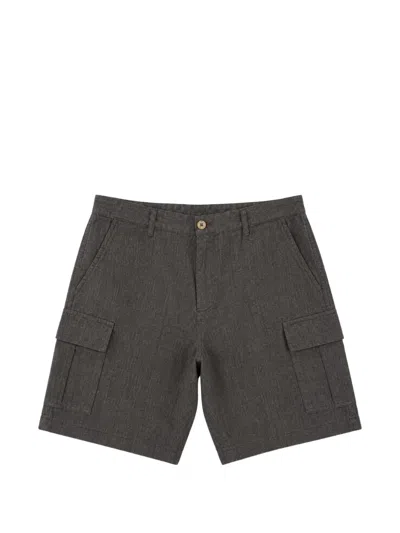 Seventy Linen Cargo Shorts In Gray
