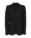 Seventy Fitted Technical Mesh Blazer With Classic Lapel In Black