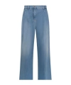 Seventy Long Double Pleated Trousers In Light Denim