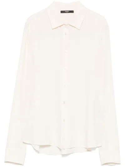 Seventy Long-sleeve White Shirt With Classic Collar In Beige