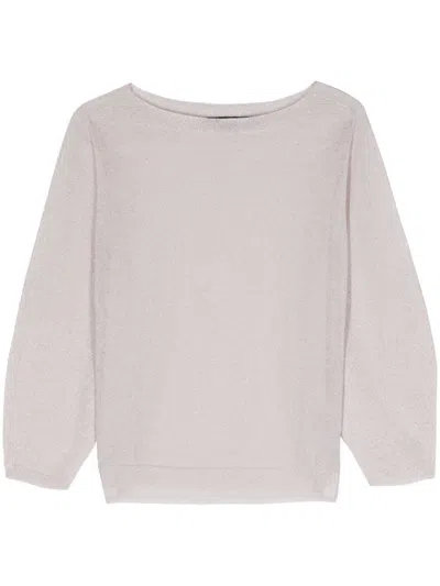 Seventy Long Sleeves Boat Neck Sweater In Pink
