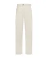 Seventy Long Wide Leg Jeans In Diagonal Tencel Linen With Waist Strap