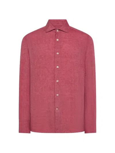 Seventy Long-sleeve Linen Shirt In Red