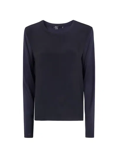 Seventy Jersey Crepe Round Neck Sweater In Blue