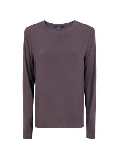 Seventy Jersey Crepe Round Neck Sweater In Purple