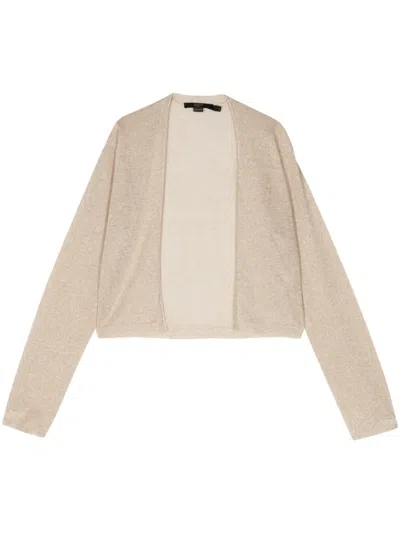 Seventy Lurex-detail Cropped Cardigan In Brown