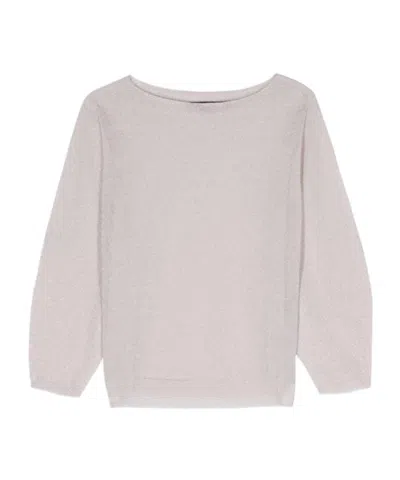 Seventy Lurex Fine-knit Jumper In White