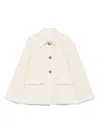 Seventy Cream Linen Blended Pinstriped Jacket In Neutrals
