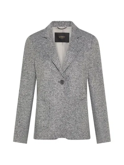Seventy Mélange Single-breasted Blazer In Gray