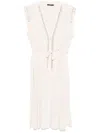 Seventy Midi Dress In Beige With V-neck