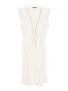 Seventy Midi Dress In Beige With V-neck In Beige