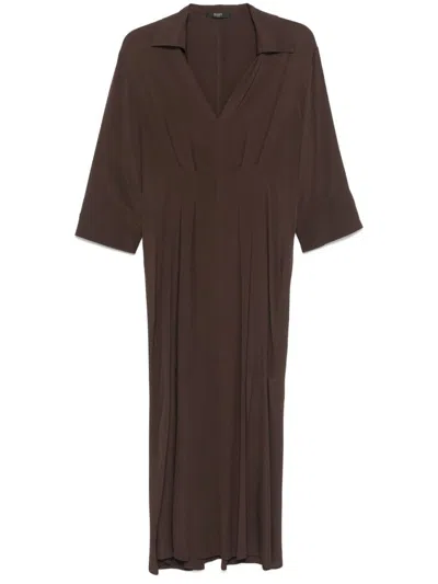 Seventy Midi Dress In Chocolate Brown