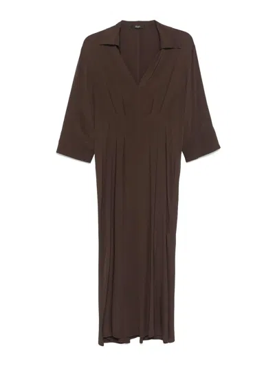 Seventy Midi Dress In Chocolate Brown