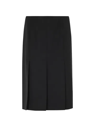 Seventy Midi Pleated-detail Pencil Skirt In Black