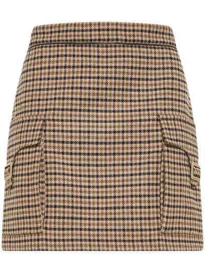 Seventy Mini Skirt With Pockets By  In Beige