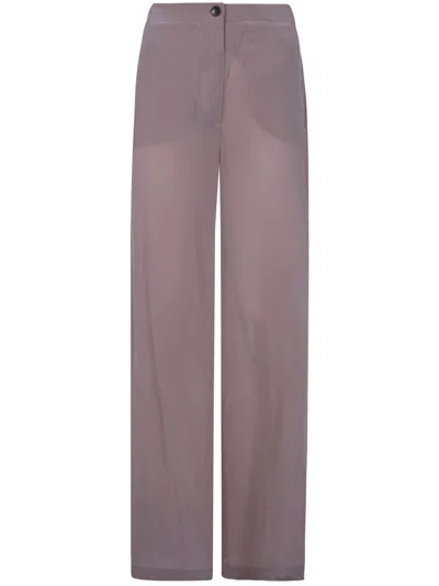 Seventy Mixed Silk Sand Wash Trousers In Purple