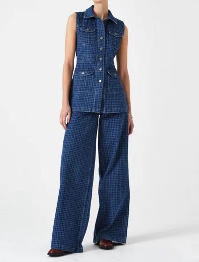 Seventy + Mochi Ani Sleeveless Button Front Vest In Houndstooth In Multi