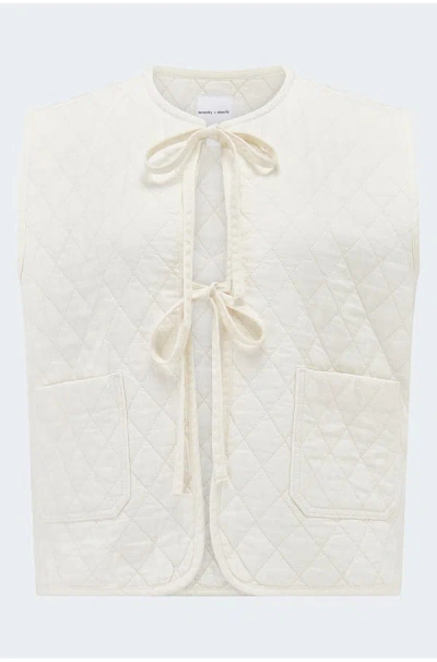 Seventy + Mochi Aria Waistcoat In Ecru In Cream