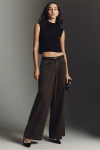 Seventy + Mochi Bay Mid-rise Wide-leg Jeans In Brown