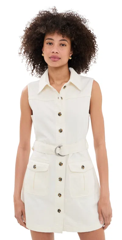 Seventy + Mochi Dalia Dress Herringbone Ecru In White